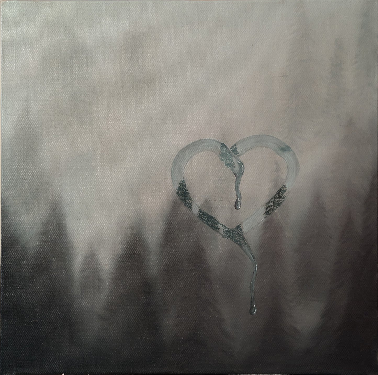 Dripping Heart Original Oil Painting