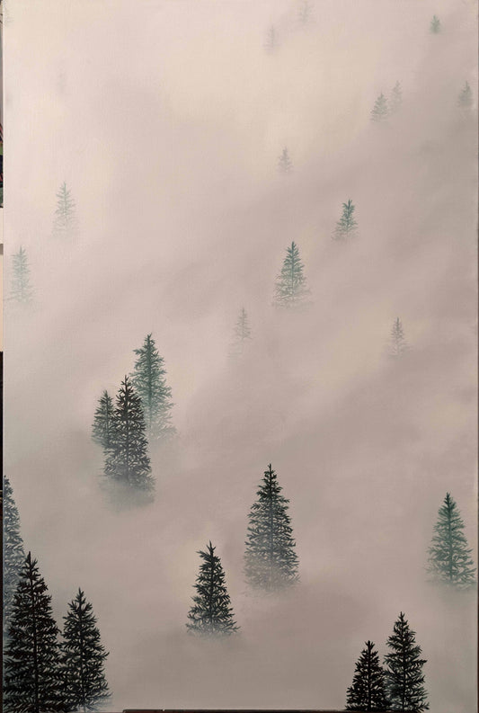 Through the Mist Original oil painting