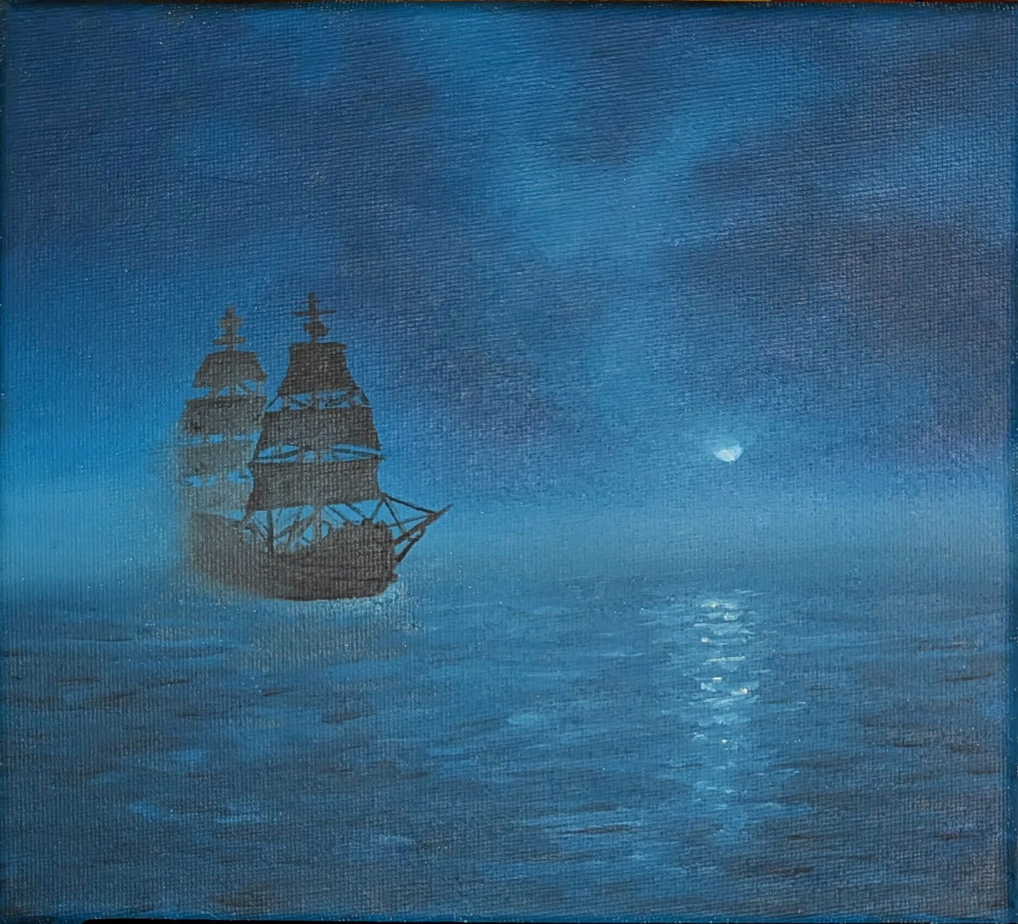 Bound by Moonlight Original Oil Painting 20x20cm